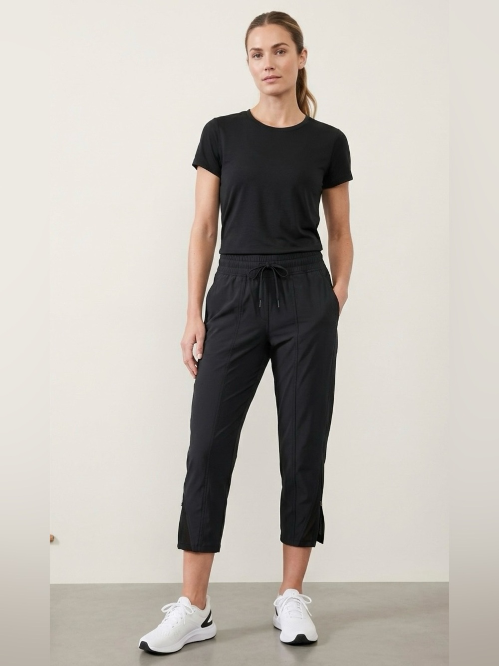 Lululemon Beyond The Studio Adjustable Cropped Black Pants EUC Size 14